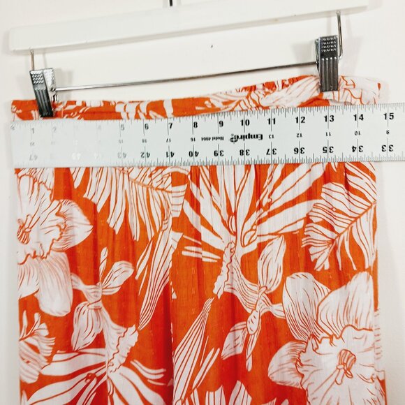 C & C California, Palazzo Pants Size Small Orange & White Floral Tropical Print - Picture 11 of 16